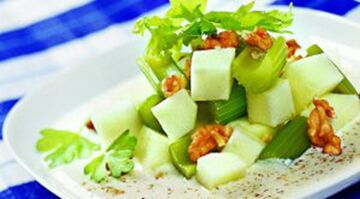 Apple salad with celery and nuts